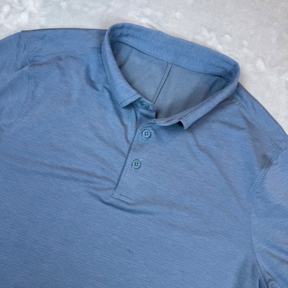 Lululemon Evolution Polo Shirt Mens Blue Athletic Golf Training Casual SS* - Picture 1 of 7